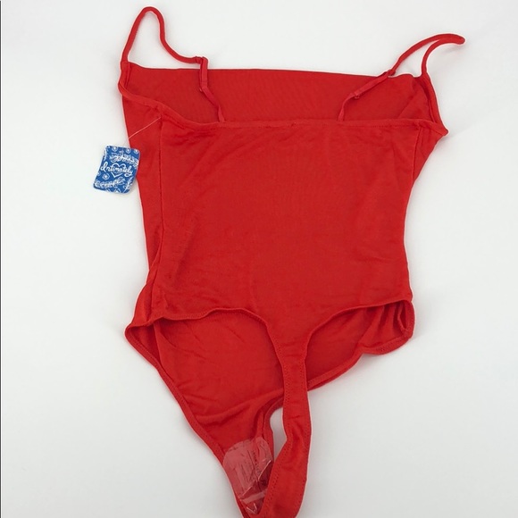 NWT Cowls In The Club Bodysuit Love Glare Red M - Picture 3 of 5